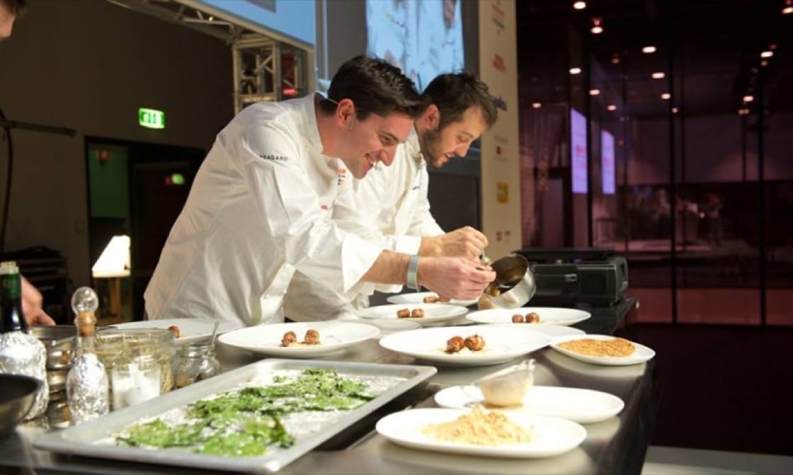 Chefs Alessandro Negrini and Fabio Pisani from two-star Michelin restaurant Il Luogo Aimo e Nadia in Milan. Photo: <a href="https://www.identitagolose.com/">Identita Golose</a>