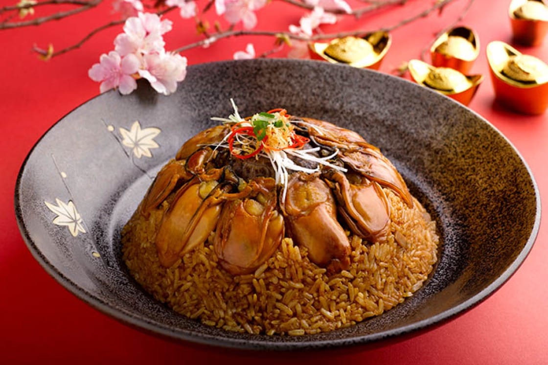 Fried Glutinous Rice with Conpoy and Golden Oysters from Feng Shui Inn