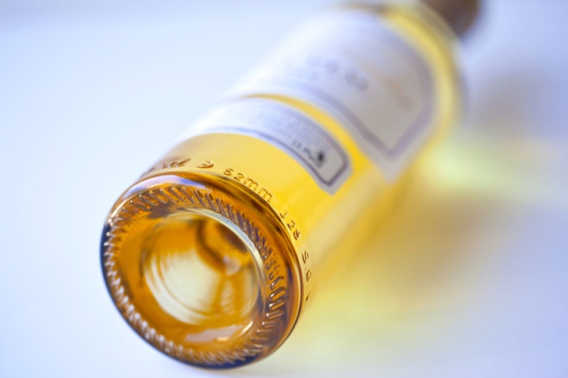 A bottle of sweet wine made in Sauternes 