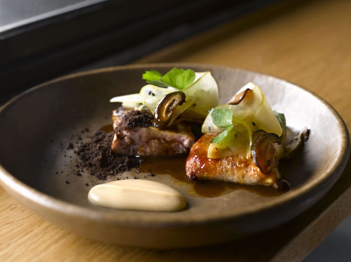 Roasted quail, chestnuts and mushrooms — a popular dish from Cheek by Jowl