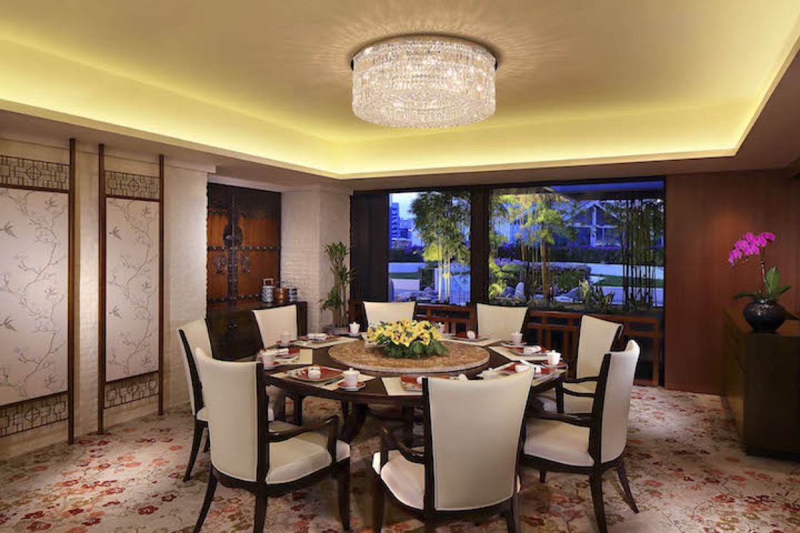 One of Cherry Garden's private rooms that can be opened up to form a part of a bigger function room or cordoned off to fit a cosy party of eight.