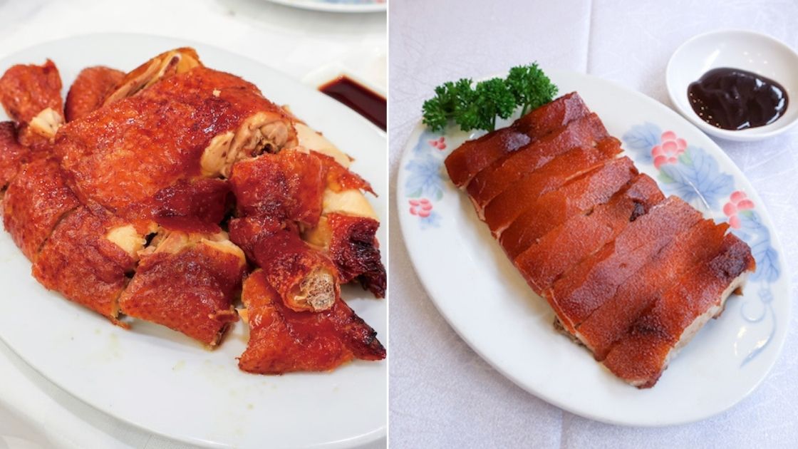 From left to right: Dishes from Fung Shing (North Point) and Eton