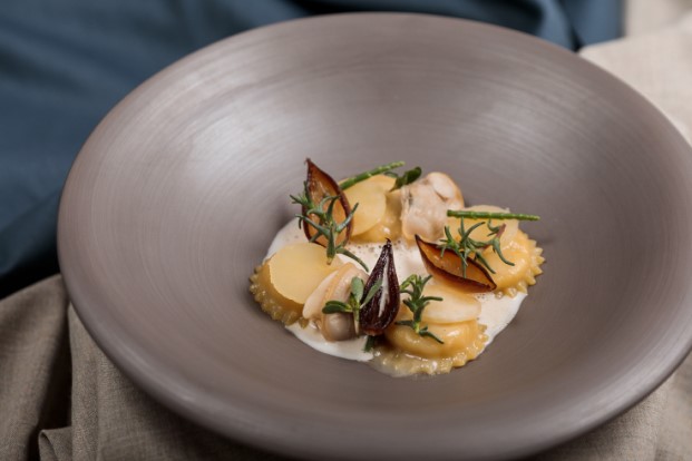 Smoked rabbit ravioli