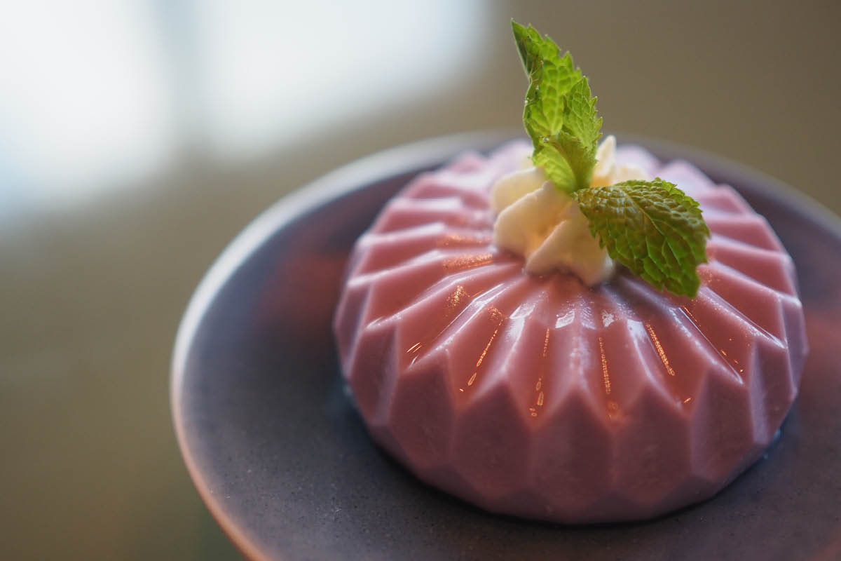 Chef Li Chi-wai’s latest dessert creation: taro pudding.