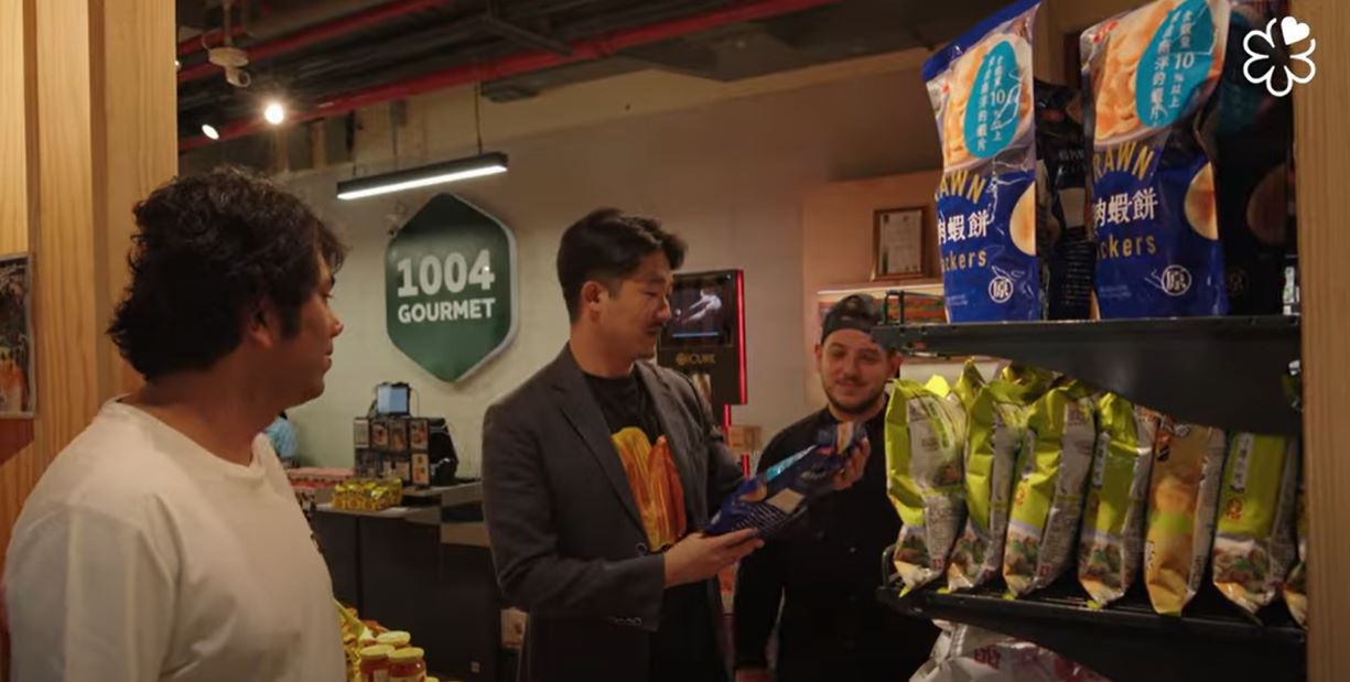 The chefs discover the Asian products around 1004 Gourmet with owner, Chang Sup Shin