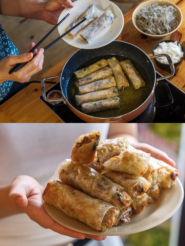 Enjoy these delicious crunchy rolls with your greens. (© Linh Pham/ MICHELIN Guide Vietnam)