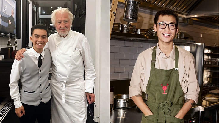 Toan Nguyen from La Maison 1888, the only restaurant in Da Nang that is awarded one MICHELIN Star and Chef Duy Nguyen from Little Bear, a new MICHELIN Selected restaurant in Ho Chi Minh City. (© La Maison 1888, Little Bar)