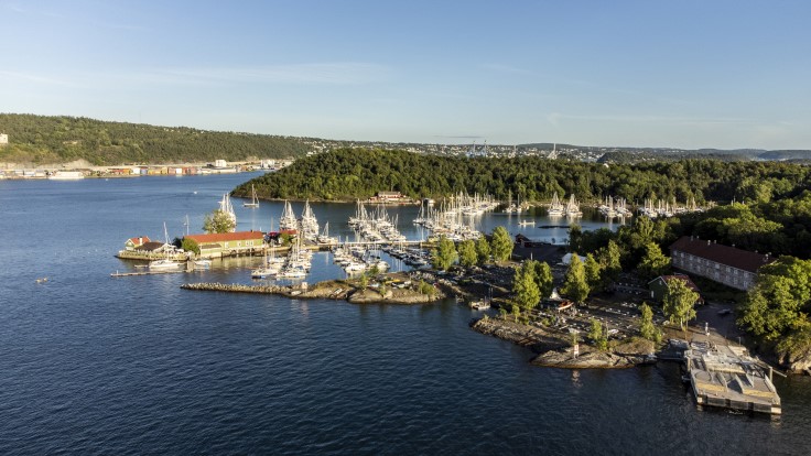 An aerial view of Hovedøya Harbour in Oslo. © mr-fox/iStock