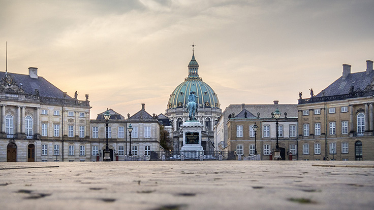 The grandeur of the Amalienborg Royal Palace Square. © pidjoe/iStock