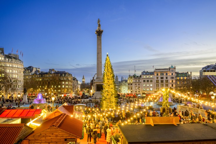 The Christmas markets and tree in Trafalgar Square. © JohnnyGreig/iStock