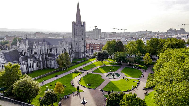 An aerial view of St Patricks Cathedral. © Guven Ozdemir/iStock