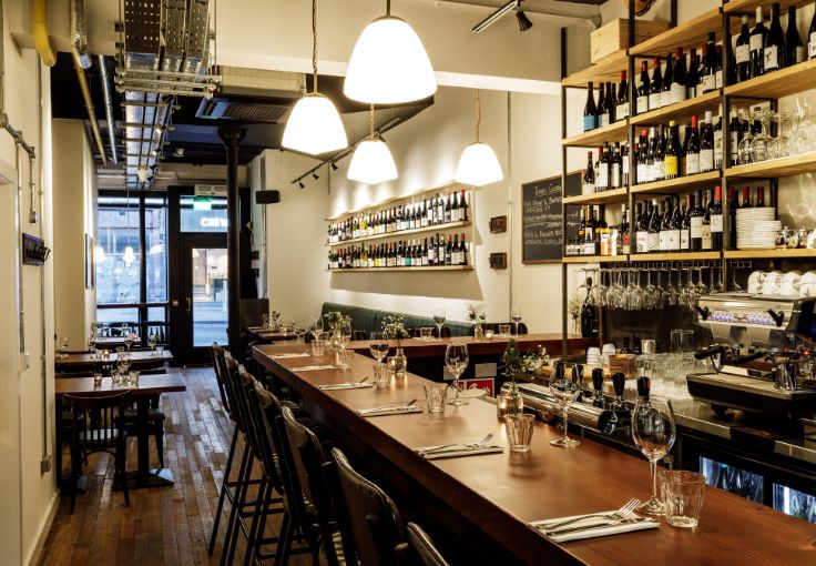 The dining room at the Bib Gourmand tapas bar Uno Mas. © Ralph McKeon