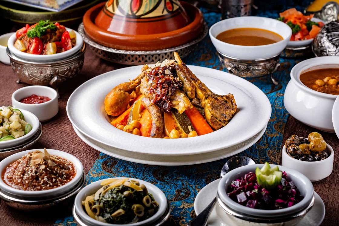 Royal Couscous served at Moroccan restaurant, Argan, which receives its Bib Gourmand distinction in Doha's 2025 selection. Image credit: Mohamed Merghich/Argan