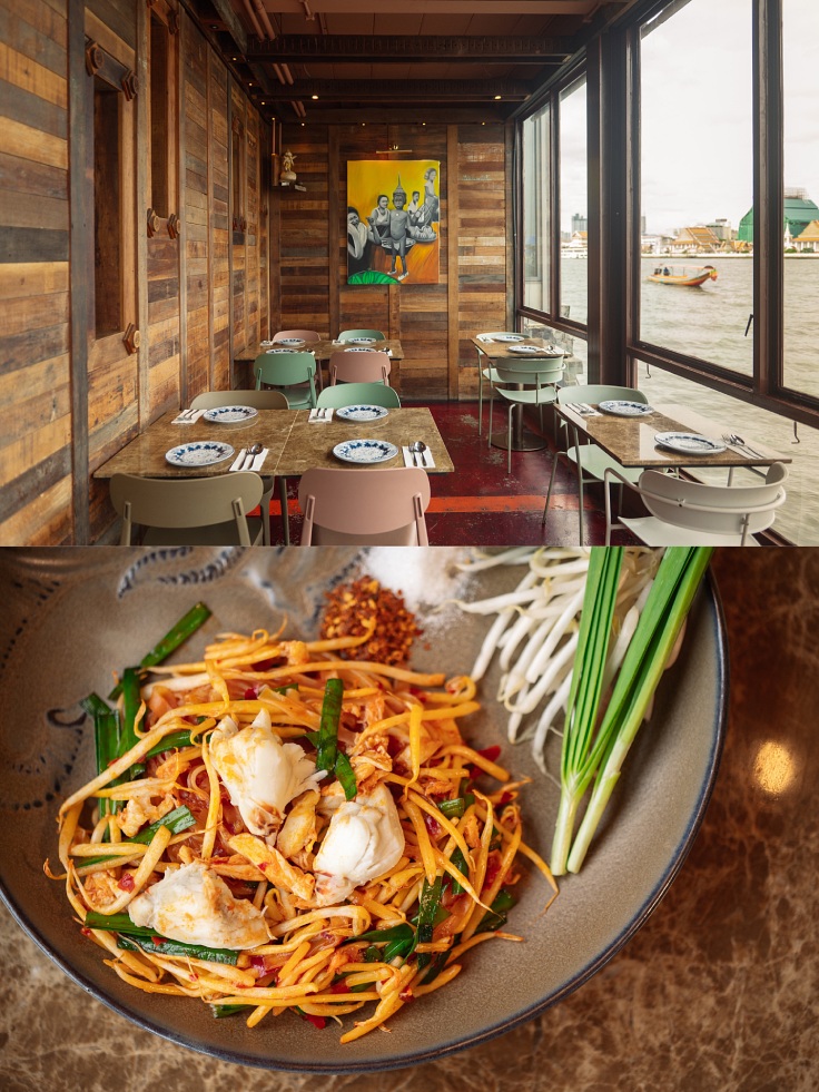 Supanniga Eating Room (Phra Nakhon), where you can immerse yourself in the riverside way of life of Bangkokians. (© Anuwat Senivansa Na Ayudhya/ MICHELIN Guide Thailand)