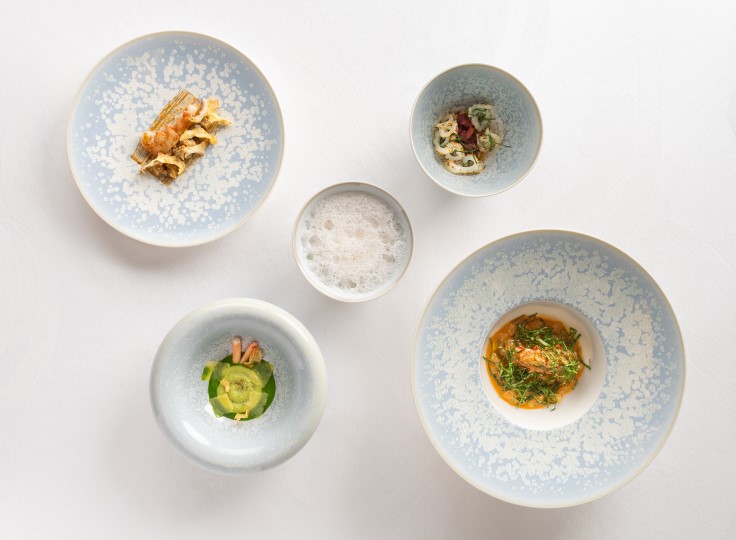 Scottish Langoustine at Sketch, a perfect example of Pierre Gagnaire's multi-dish approach. © Claude Okamoto