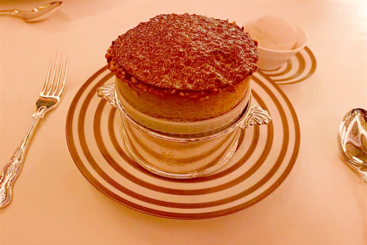 'Banana Soufflé, Milk Chocolate and Hazelnut' at The Ritz Restaurant, London.