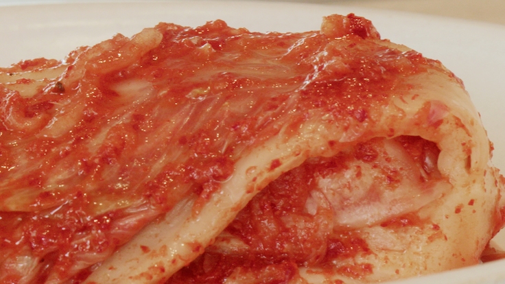 Mugeunji, a type of aged kimchi, is a vital ingredient in Corey Lee's buckwheat jeon. (Photo: MICHELIN)